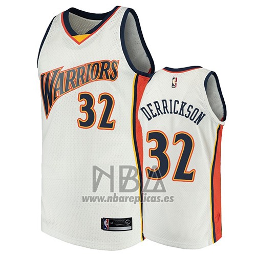 Camiseta Golden State Warriors Marcus Derrickson NO 32 2009-10 Hardwood Classics Blanco